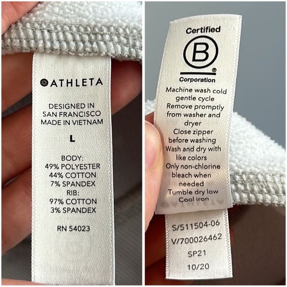 Athleta Womens Triumph Printed Hoodie in Grey Gypsum Camo Size Large Thumb Holes - Picture 8 of 16